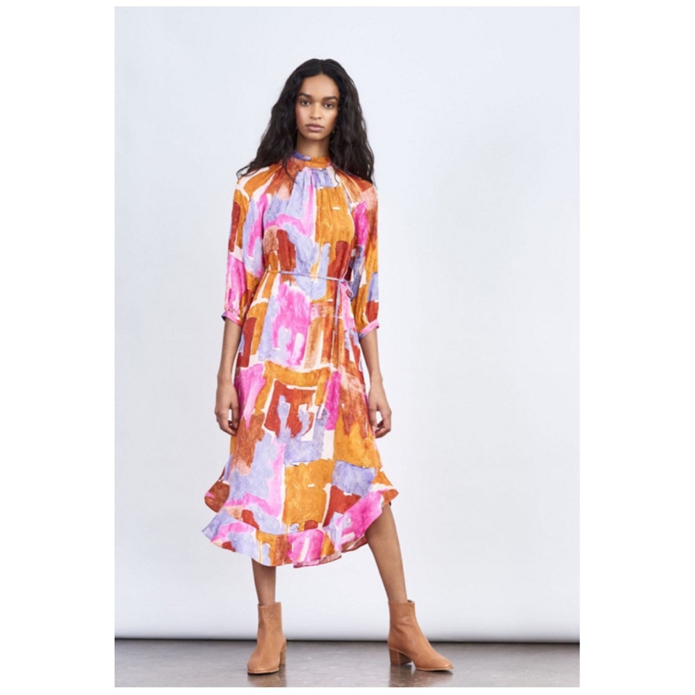 Maeve Jasmine Mock Neck Maxi Dress